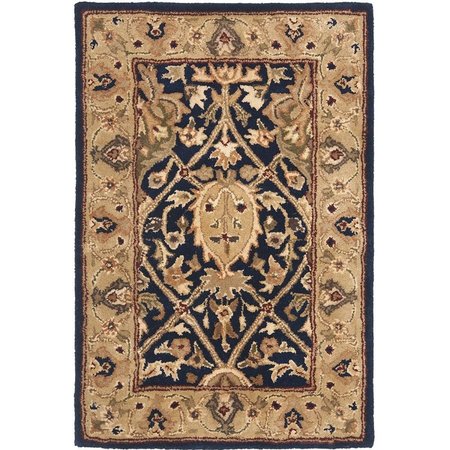 SAFAVIEH 3 x 5 ft. Persian Legend Hand Tufted Small Rectangle Area RugBlue & Gold PL819C-3